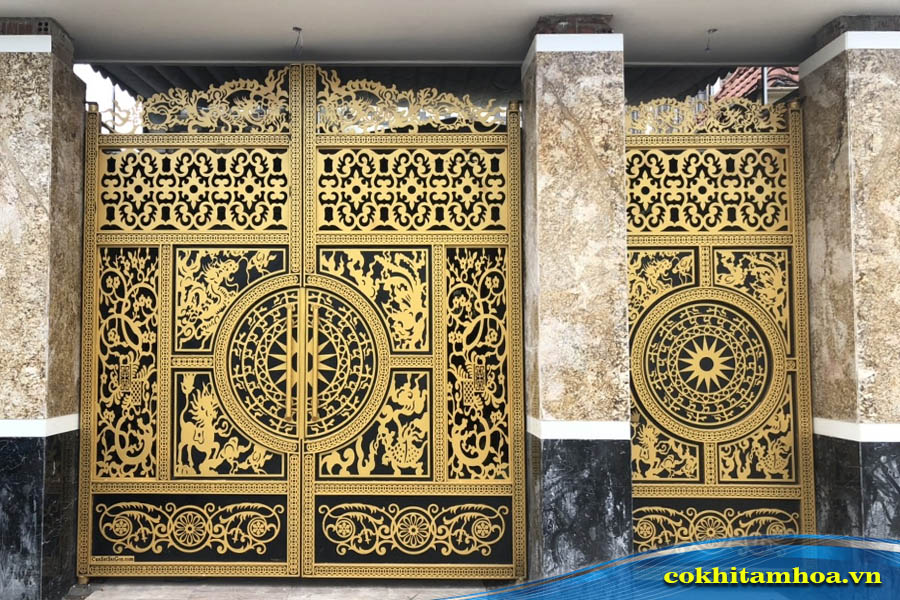 Mẫu cửa cổng sắt CNC có hoa văn tinh xảo