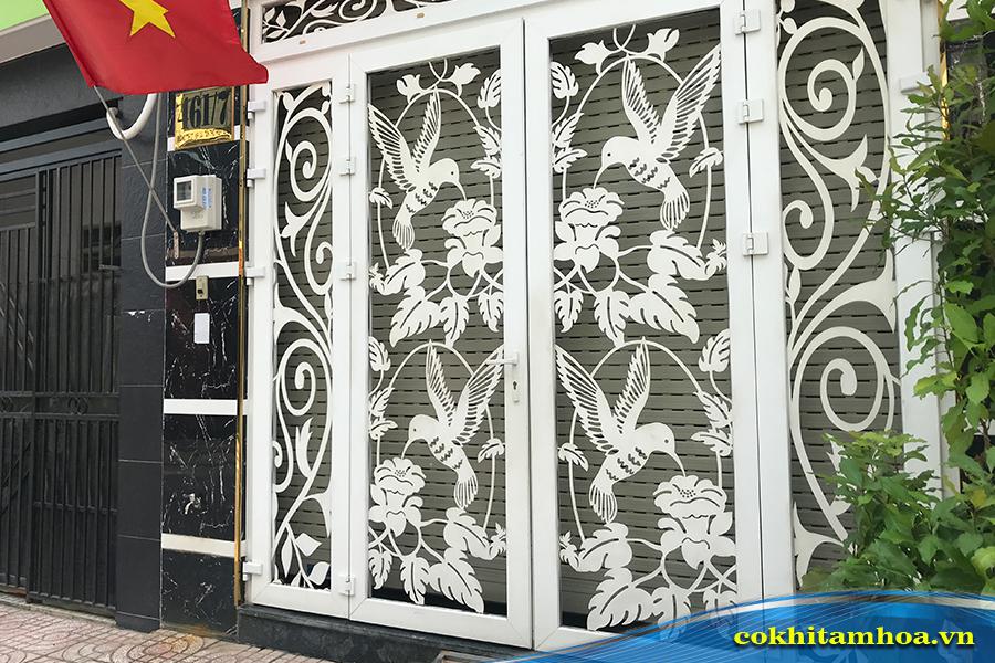 Mẫu cửa cổng cnc 4 cánh cách điệu